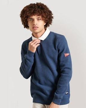 rugby sweatshirt with ribbed trims