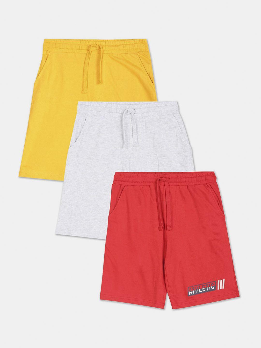 ruggers junior boys  pack of 3 pure cotton assorted shorts