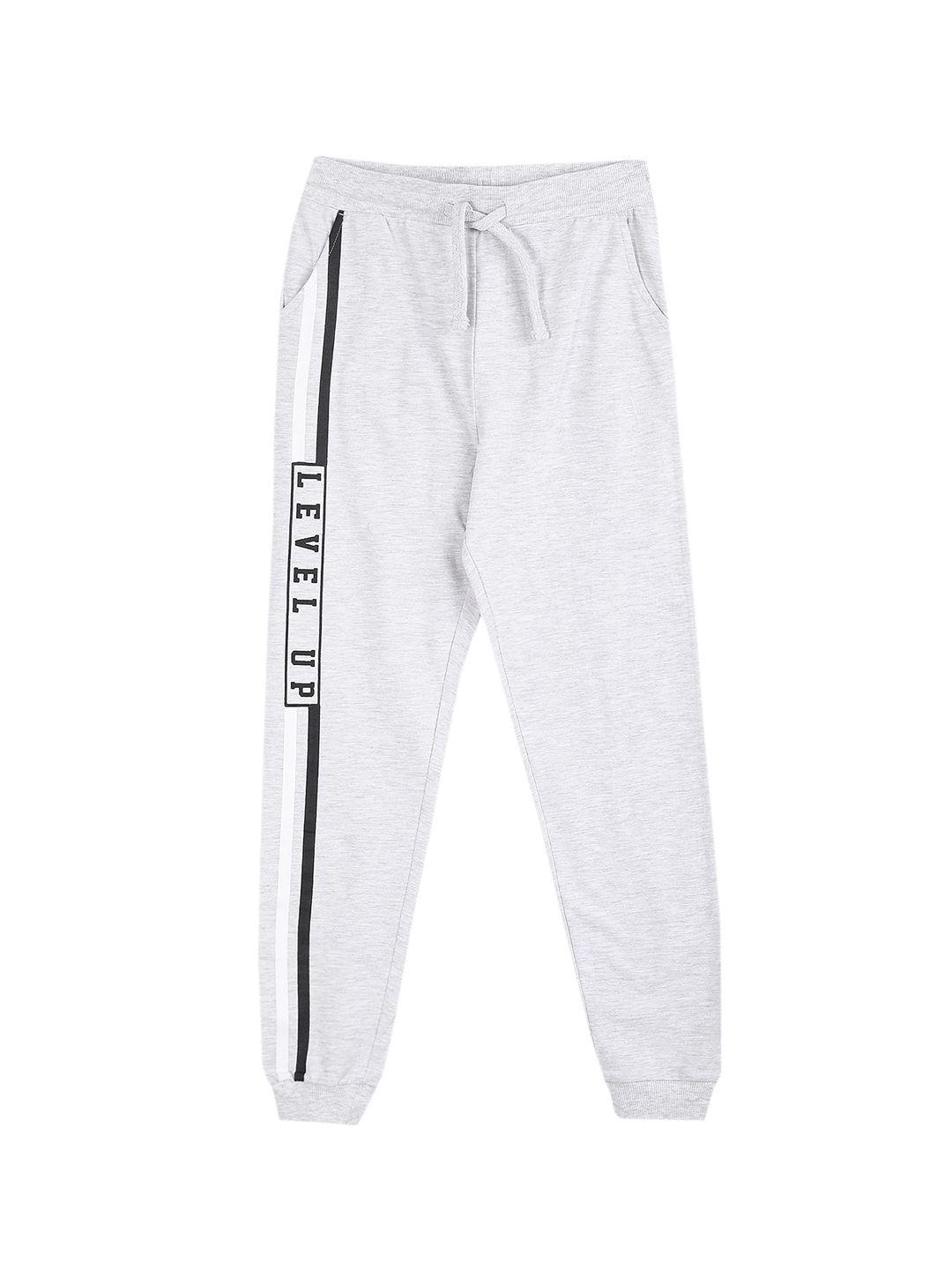 ruggers junior boys grey solid straight-fit joggers