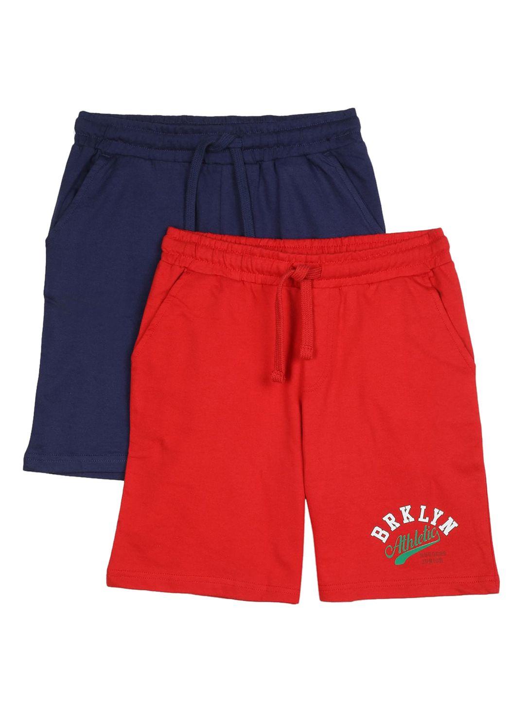 ruggers junior boys pack of 2 assorted pure cotton shorts