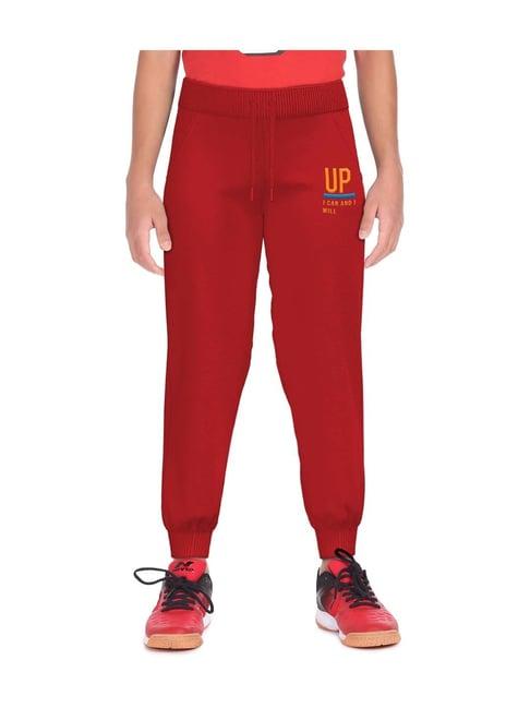 ruggers junior kids red regular fit joggers