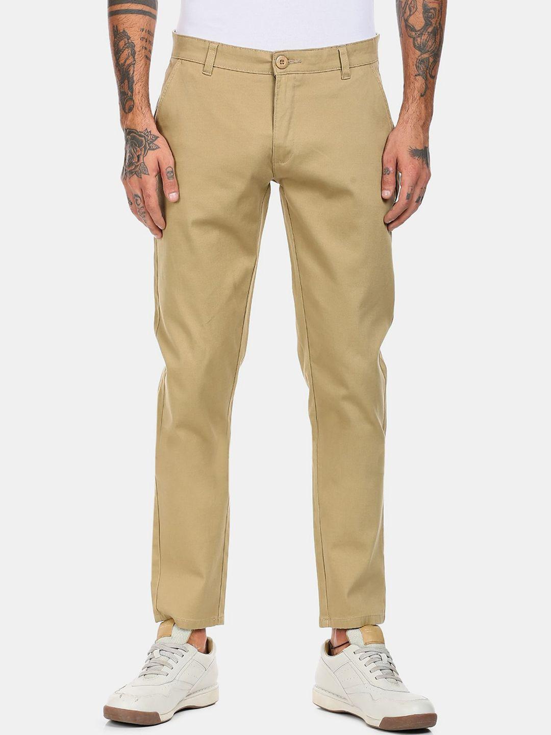 ruggers men beige cotton chinos