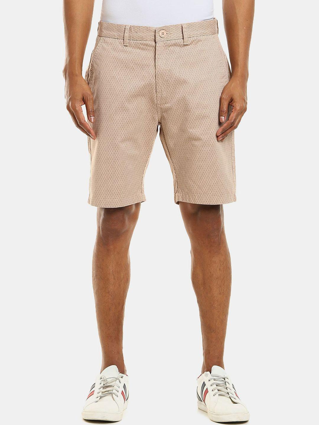 ruggers men beige printed chino shorts
