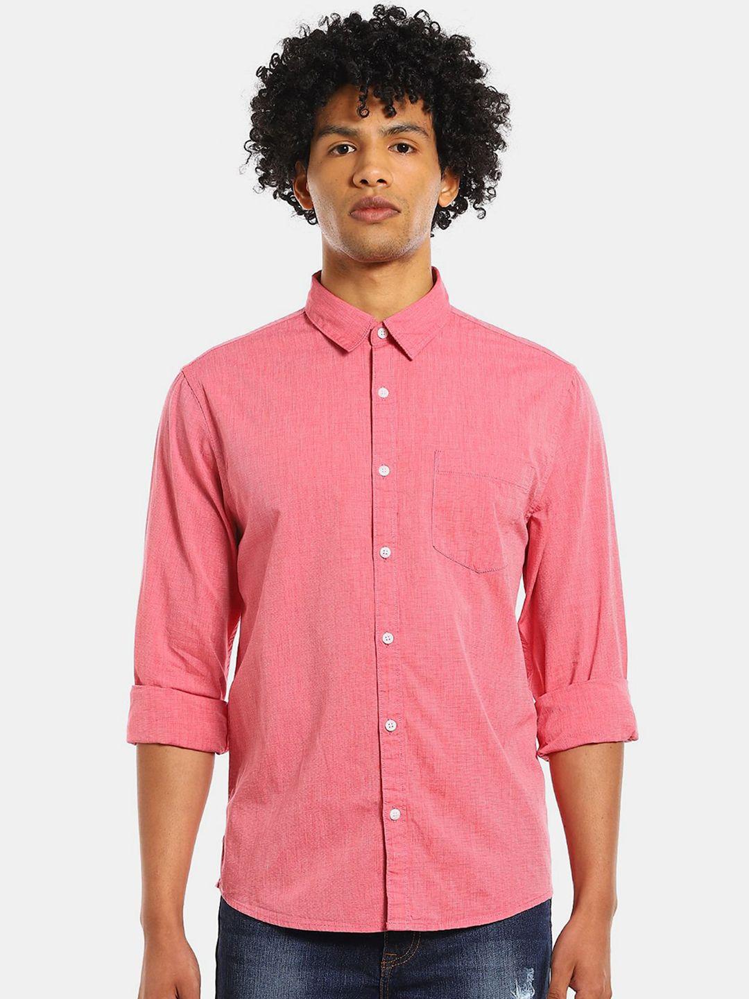 ruggers men red cotton casual shirt