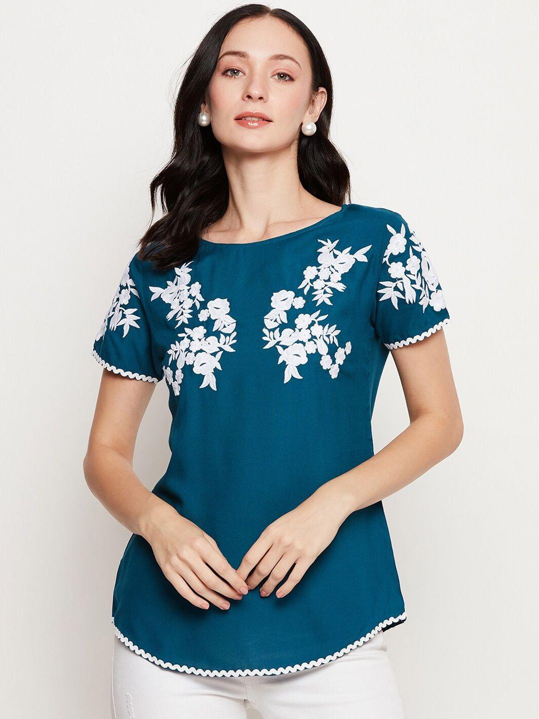ruhaans floral embroidered top