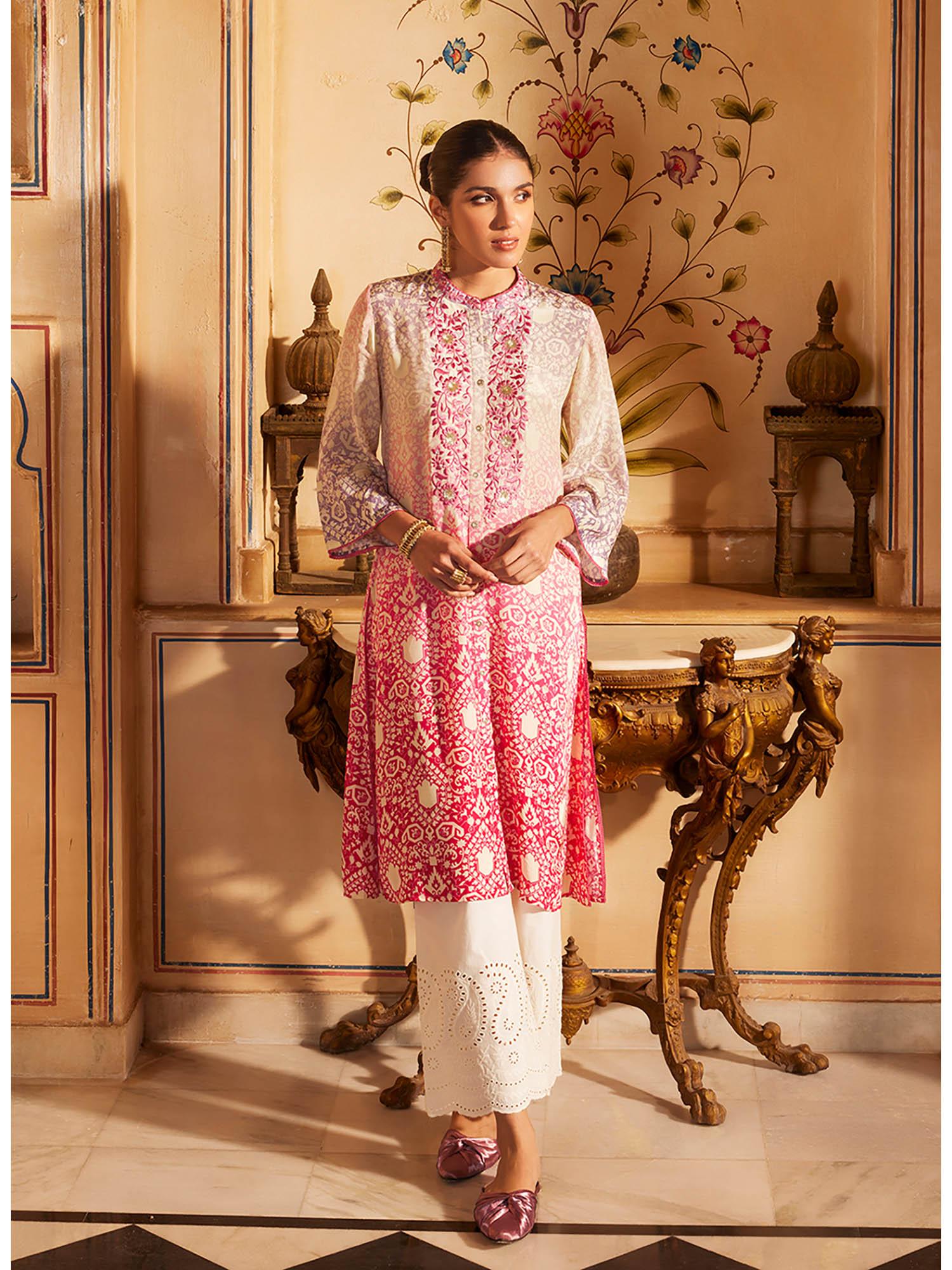 ruhi viscose silk printed kurta for women