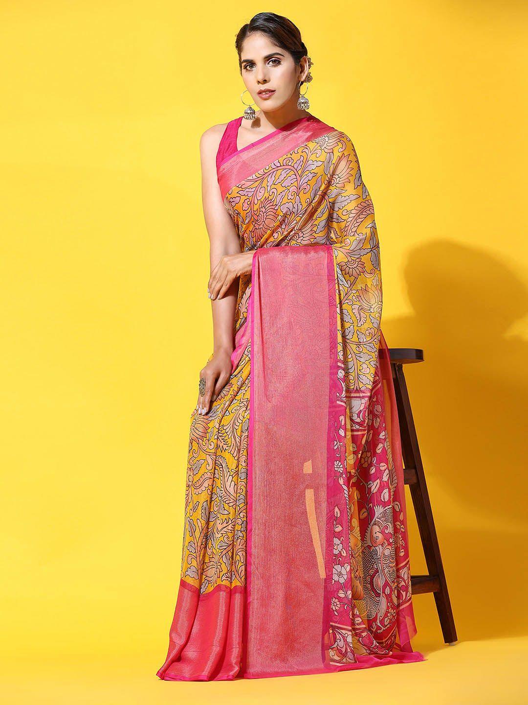 rujave kalamkari printed saree