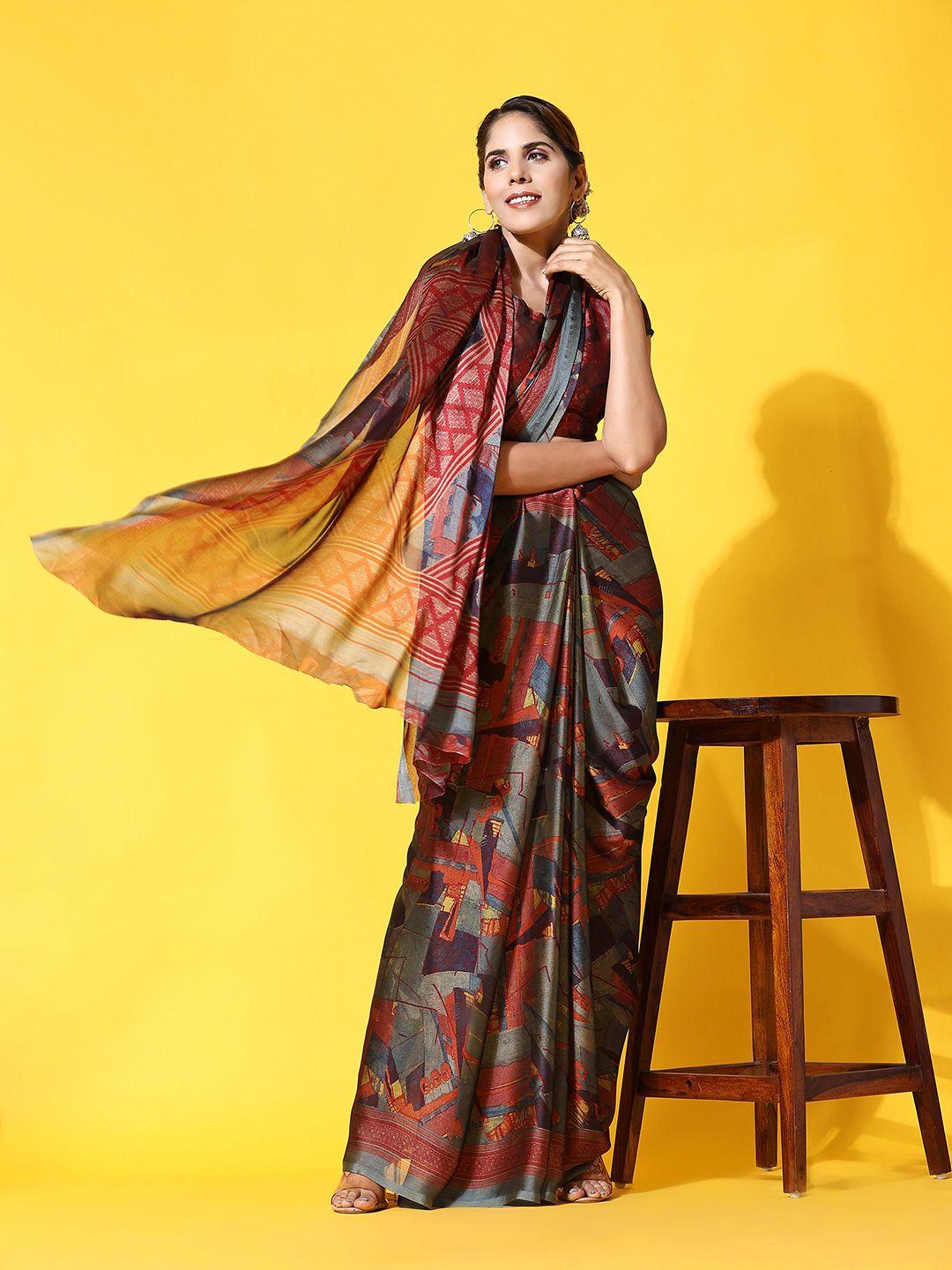 rujave printed pure chiffon saree