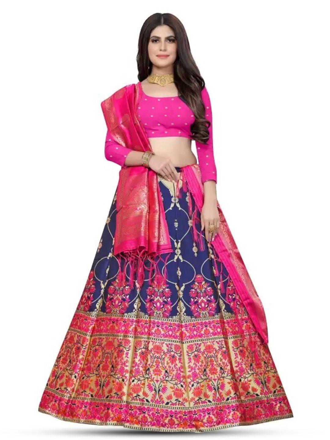 rujave semi-stitched lehenga & unstitched blouse with dupatta