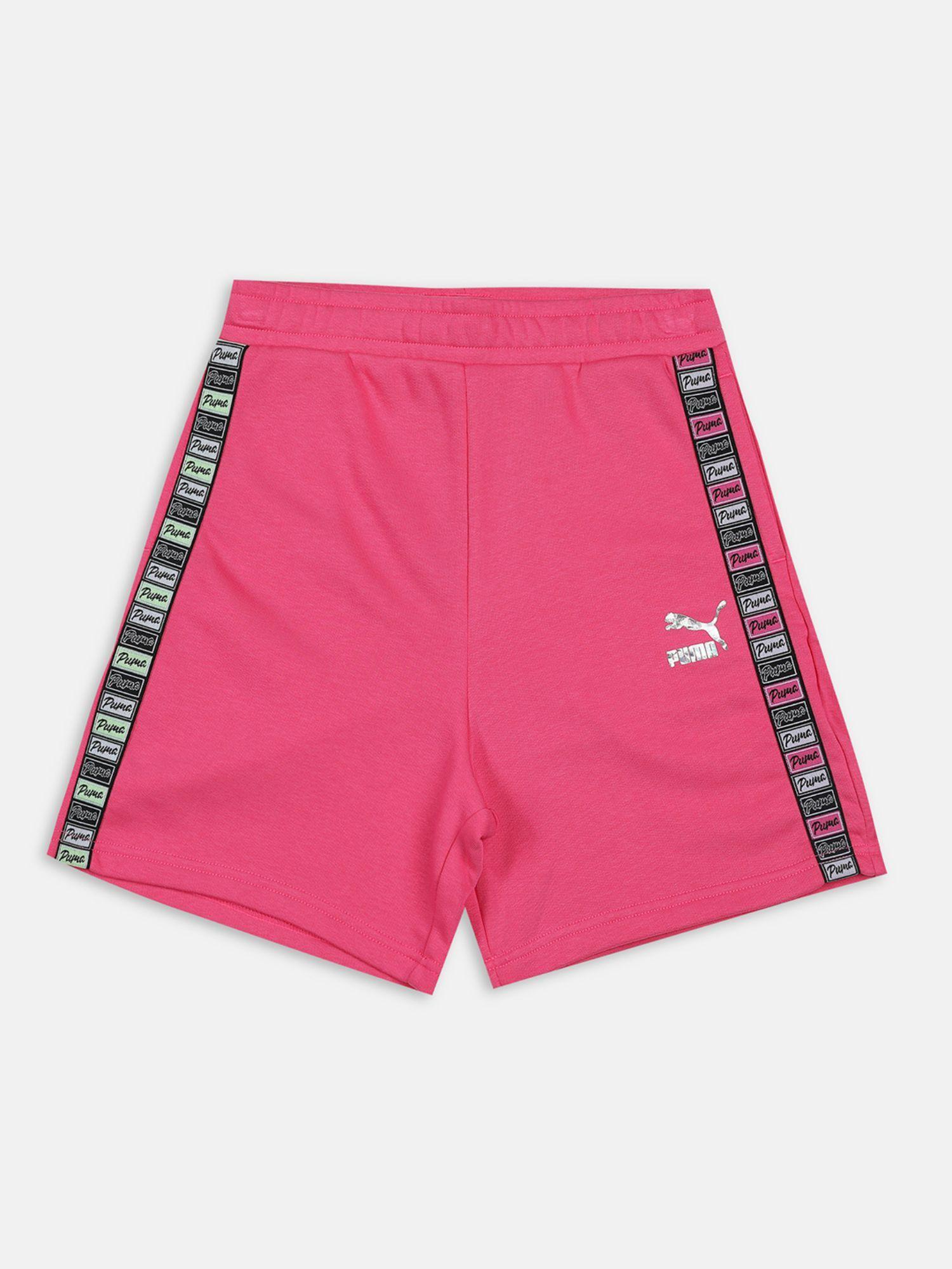 ruleb high waisted girls pink shorts
