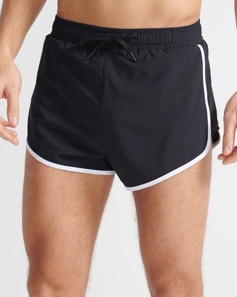 run track shorts with elasticated waist