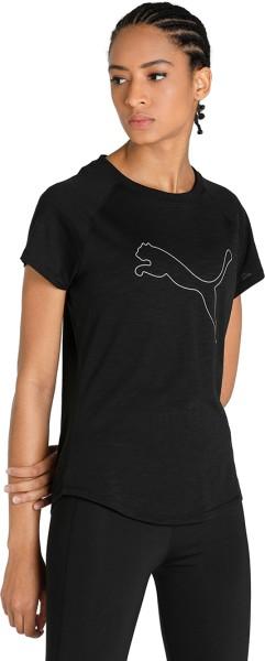 run 5k logo ss tee w women solid round neck polyester black t-shirt