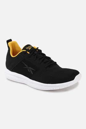 run phenom synthetic lace up men's sports shoes - black
