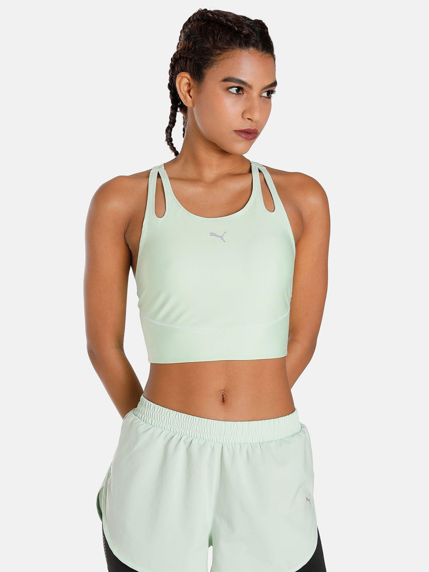 run ultraform crop womens green tank top