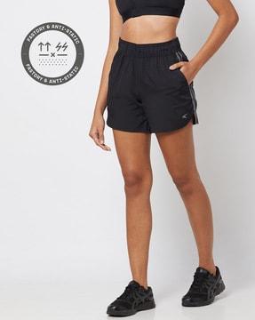 running shorts with contrast side stripes