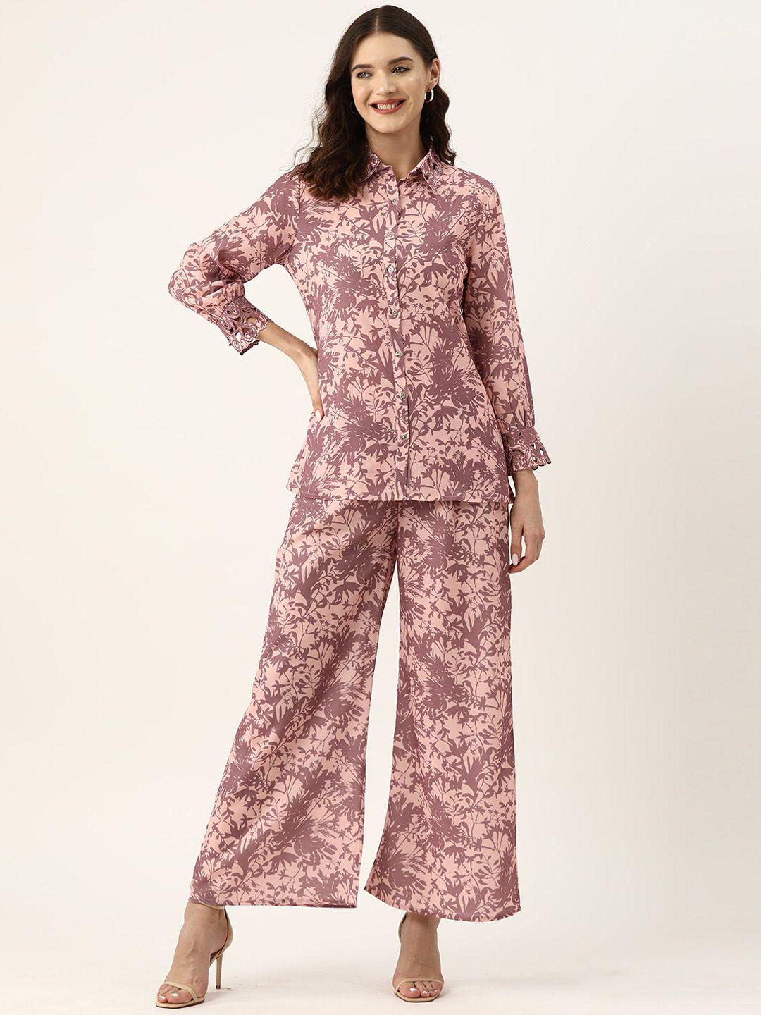 runway dreams floral printed shirt with palazzo