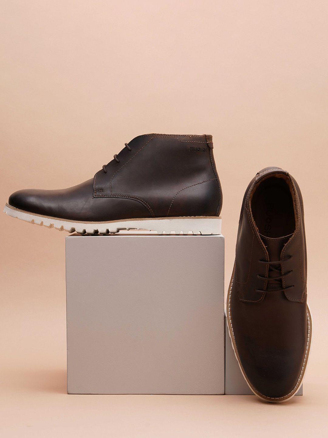 ruosh men round-toe mid-top leather regular boots