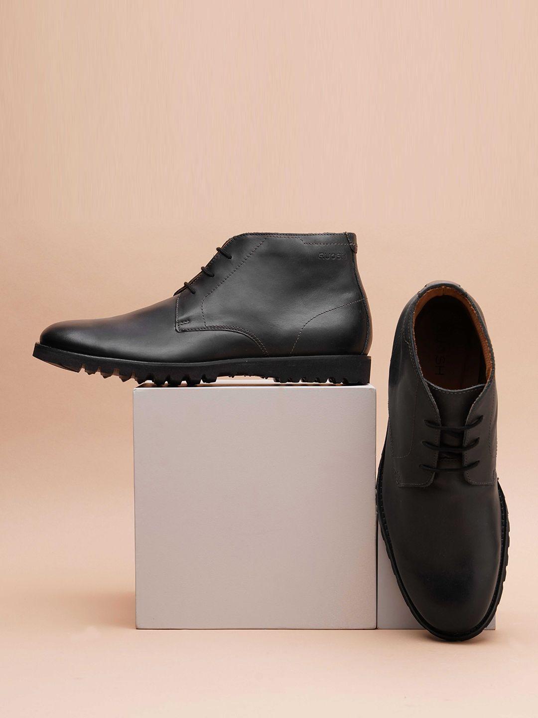 ruosh men round-toe mid-top leather regular boots