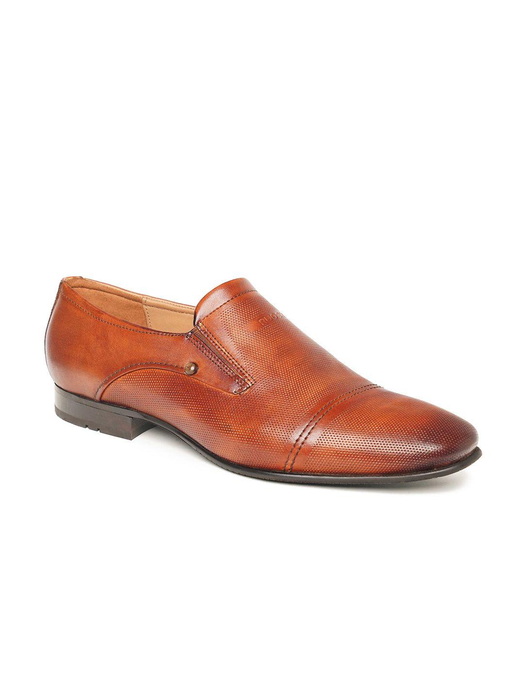 ruosh men textured leather formal loafers