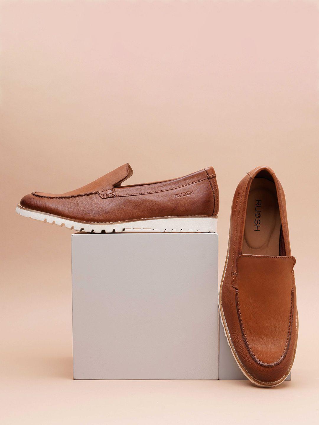 ruosh men textured leather loafers