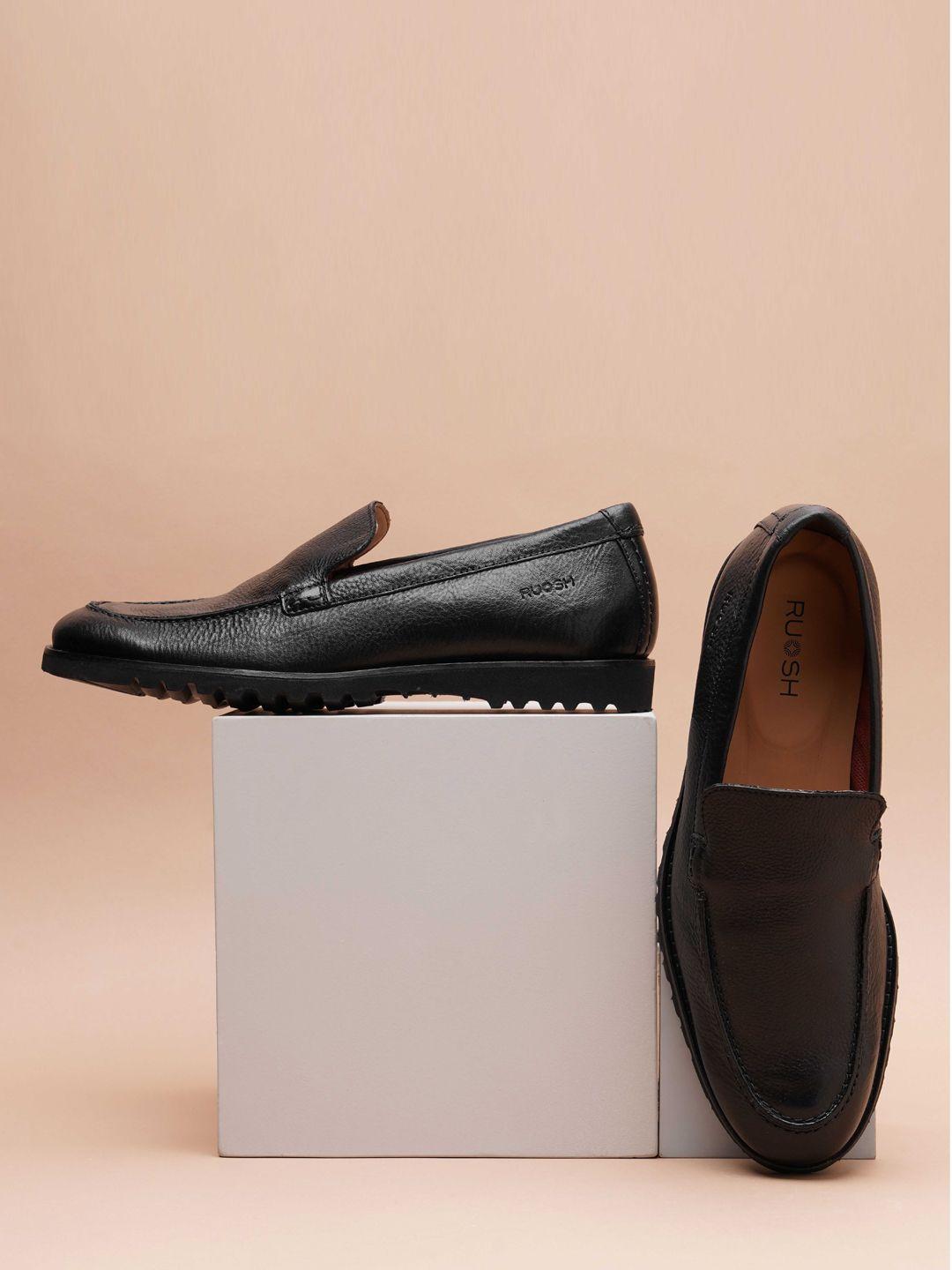 ruosh men textured lightweight comfort insole leather basics loafers