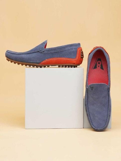 ruosh men's blue casual loafers