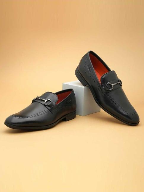 ruosh men's black formal loafers