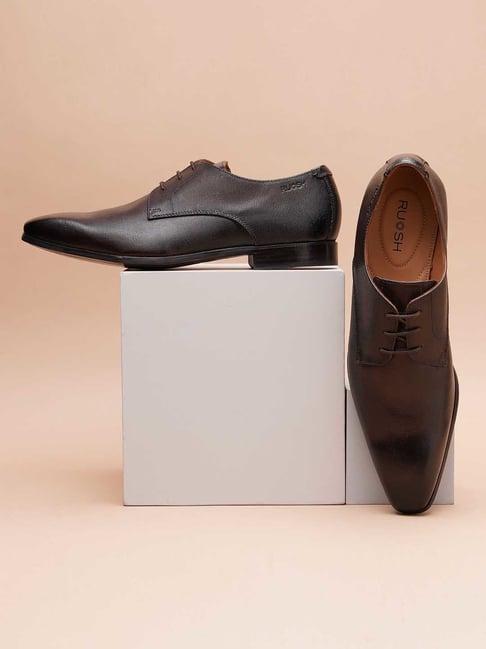 ruosh men's brown derby shoes