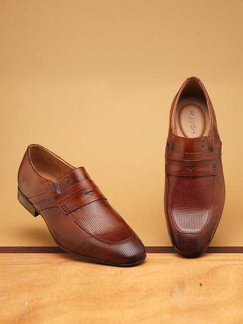 ruosh men's brown formal loafers