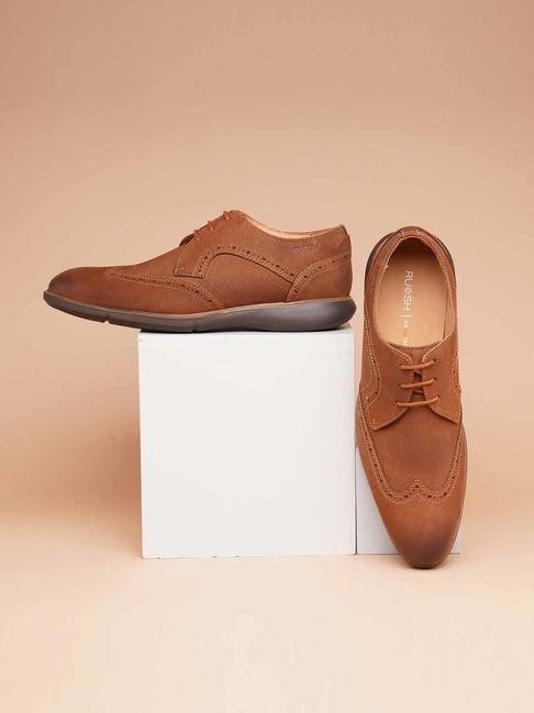 ruosh men's tan derby shoes