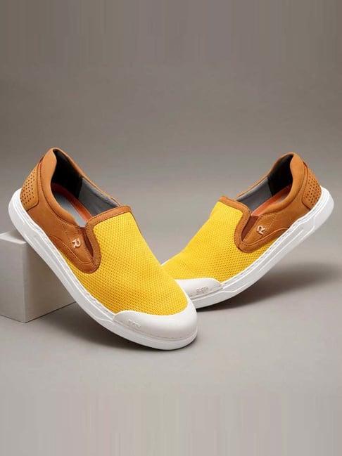 ruosh men's yellow casual loafers