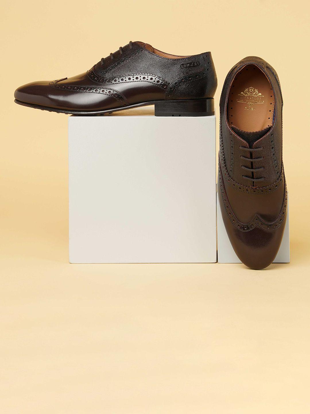 ruosh textured leather formal oxford shoes