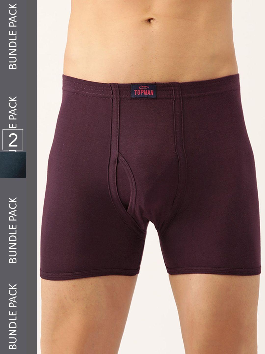 rupa pack of 2 short trunks topman plain drawer (ie)-airforce&maroon-95