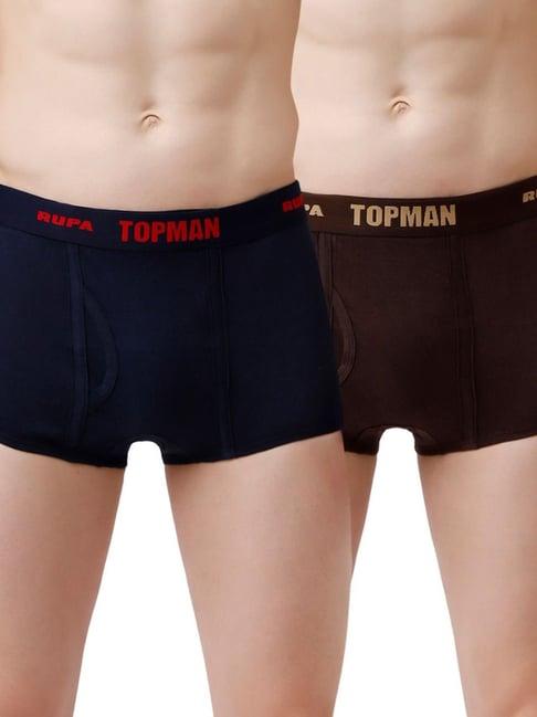rupa topman assorted regular fit trunks - pack of 2