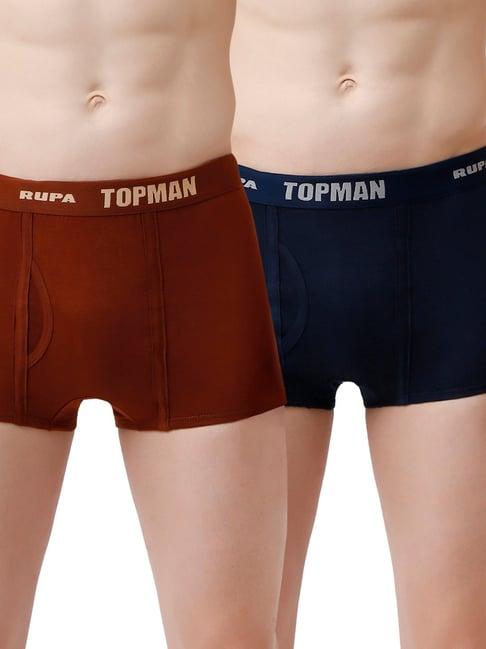 rupa topman assorted regular fit trunks - pack of 2