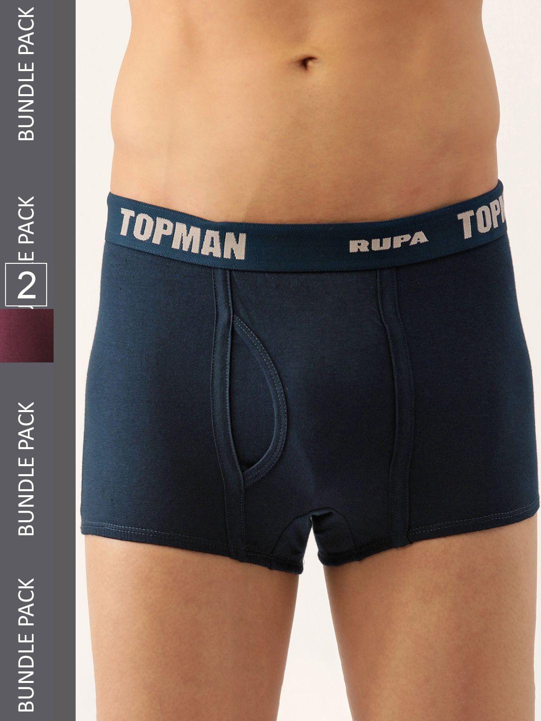 rupa topman men pack of 2 cotton trunks topman mini drawer (oe)-airforce & maroo-95