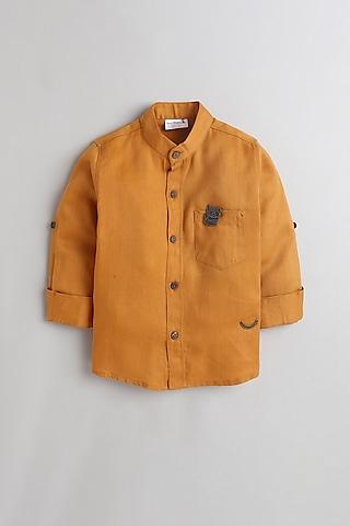 rust cotton shirt for boys
