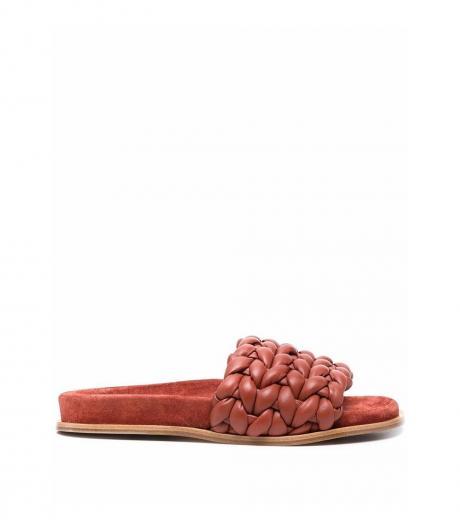 rust red kacey leather flats