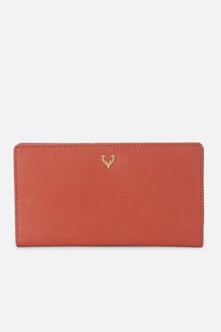 rust solid casual polyurethane women wallet
