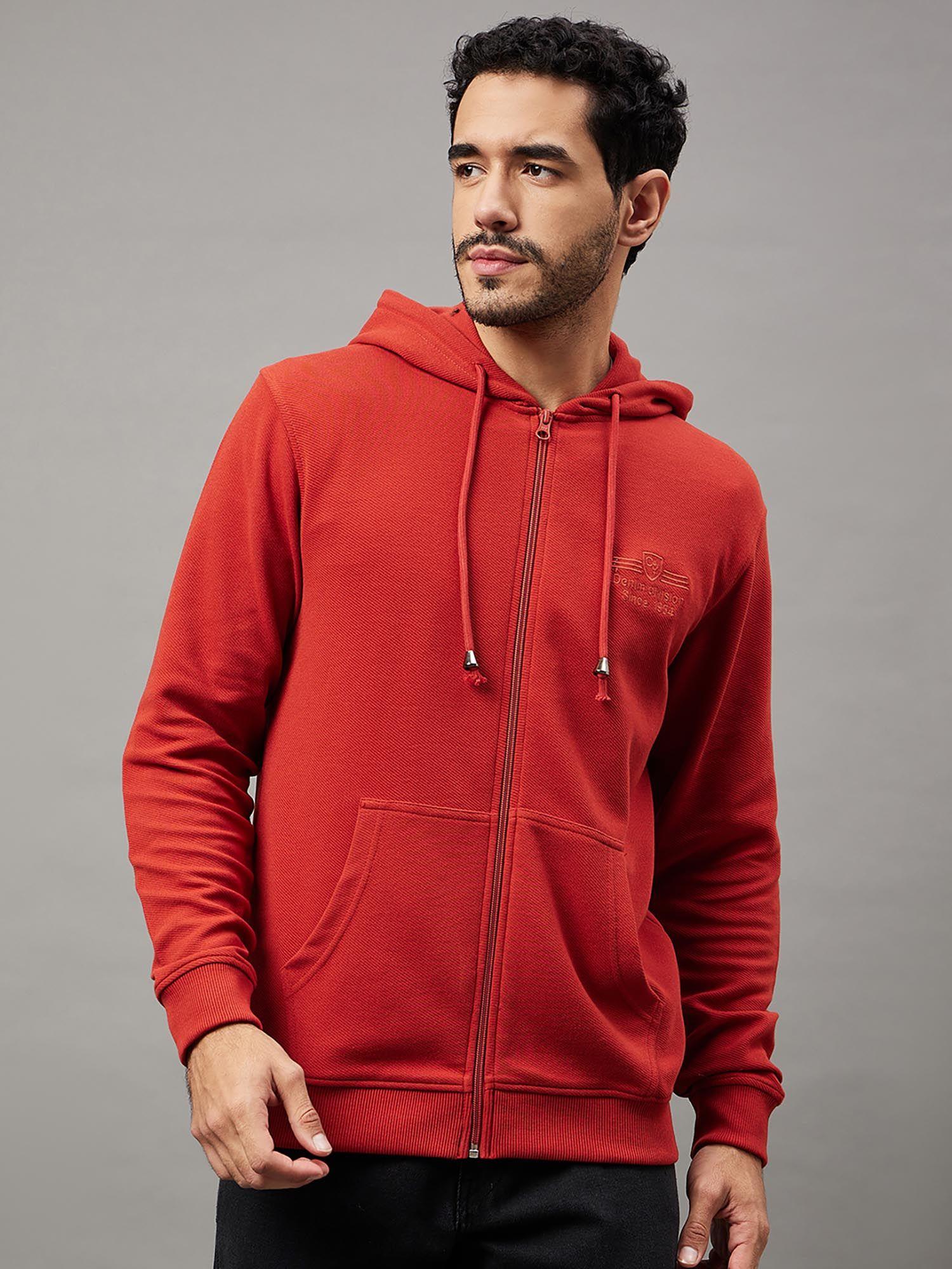 rust hooded plus size sweatshirt