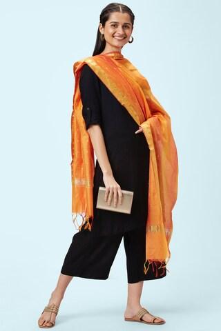 rust jacquard poly silk dupatta