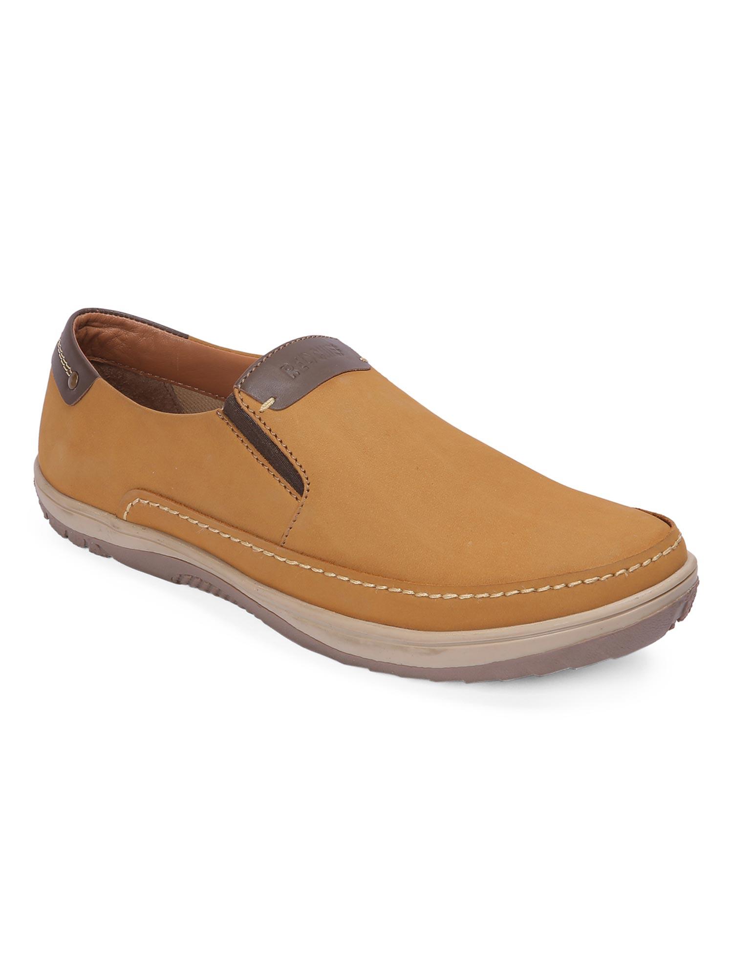 rust leather slip on shoes