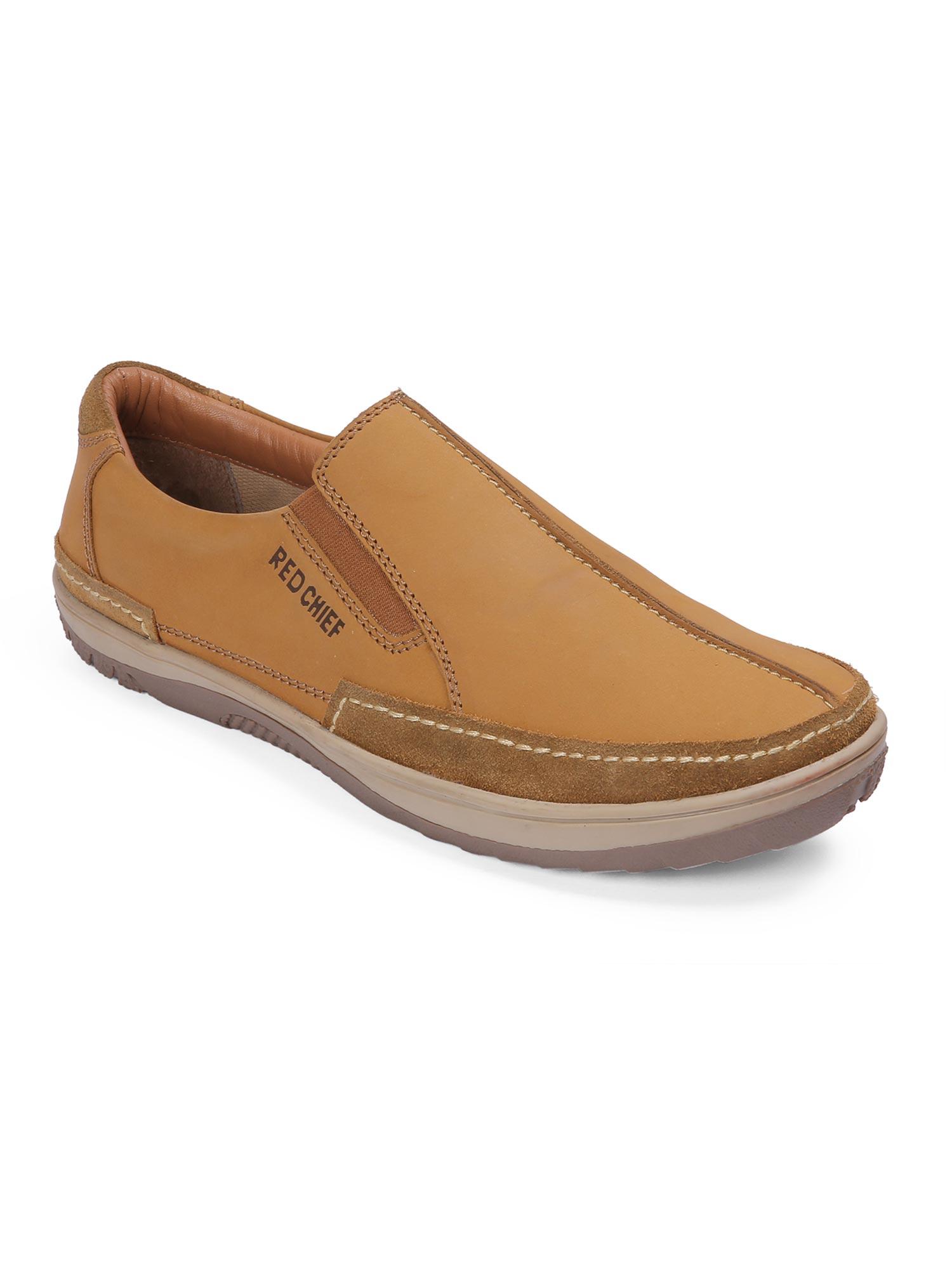 rust leather slip on shoes