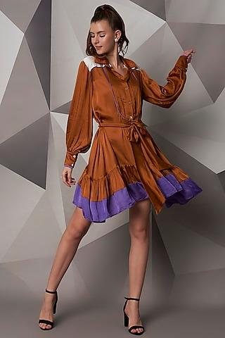 rust modal satin dress