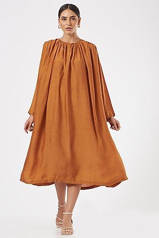 rust orange bemberg dress