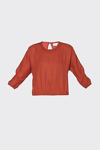 rust orange tencel top