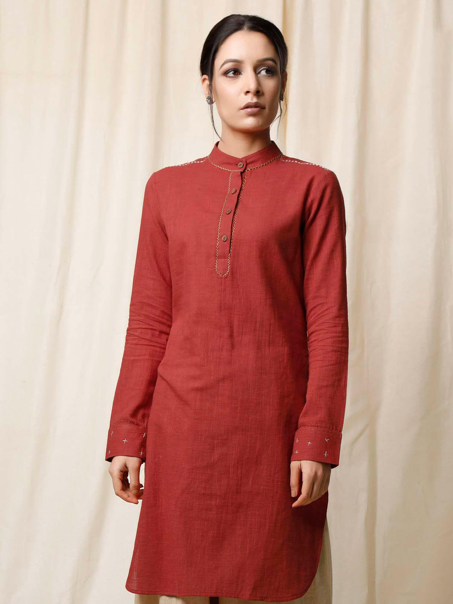 rust pathani kurta