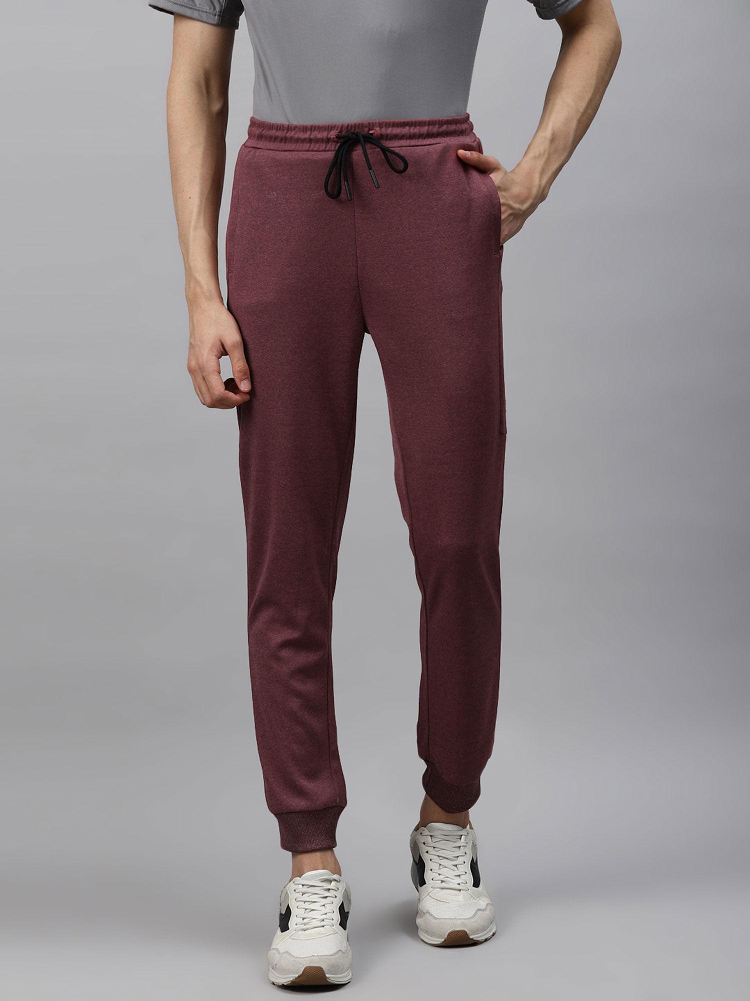 rust red straight fit solid outdoor joggers