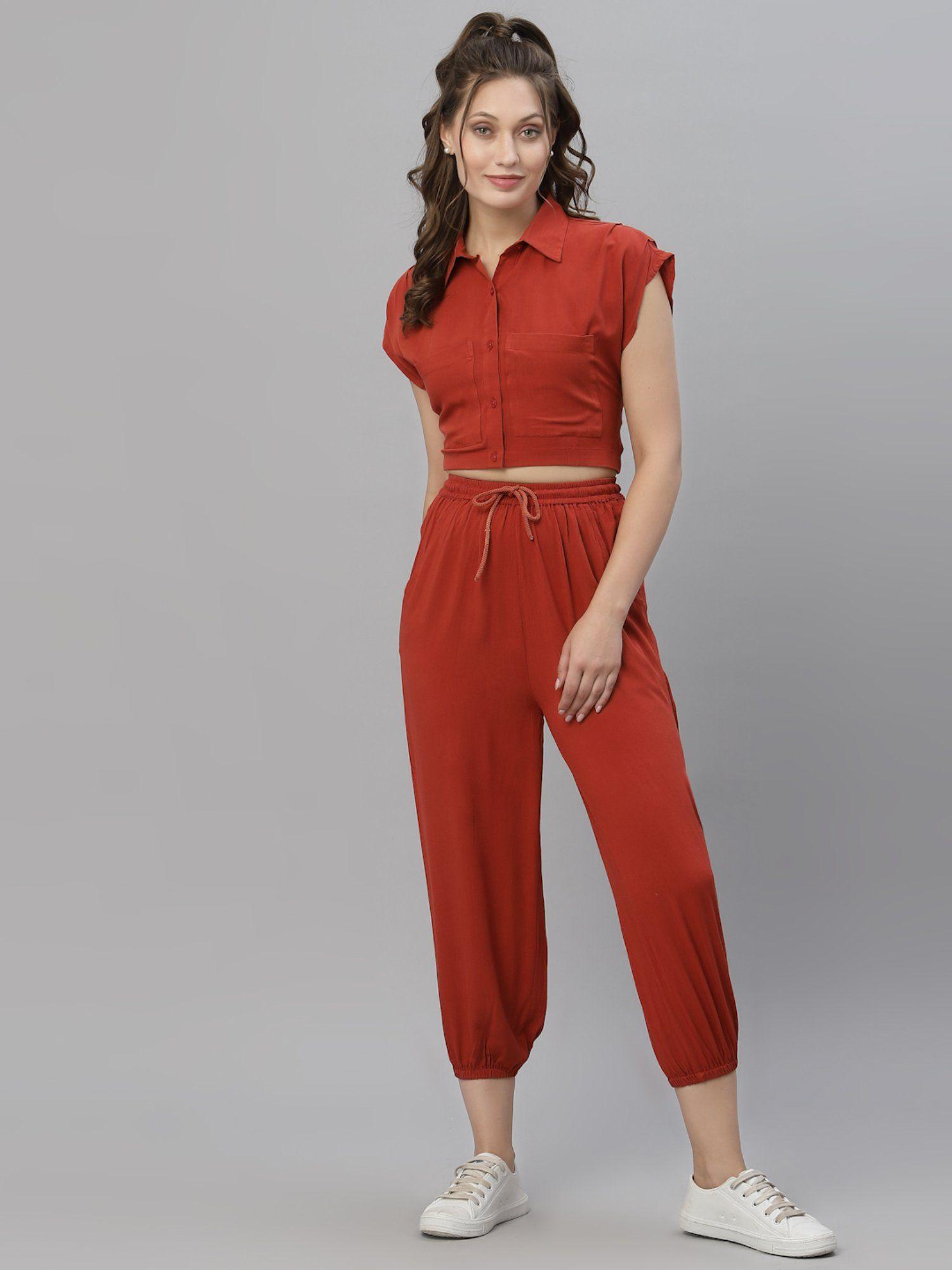 rust solid co-ord (set of 2)