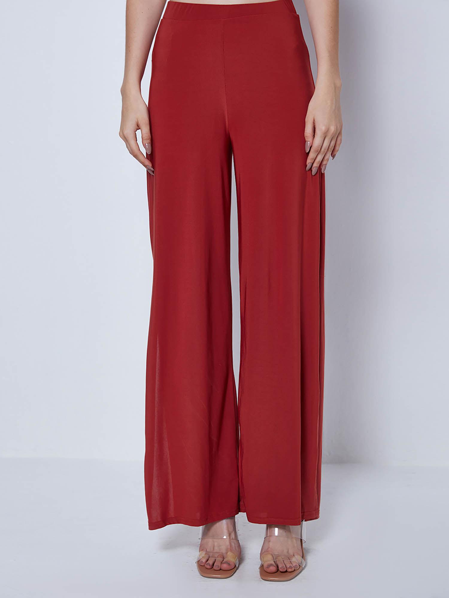 rust solid flared pant